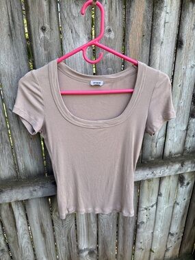 FREE w/ purchase Cotton On Scoop Neck Ribbed Tee stretch fitted S